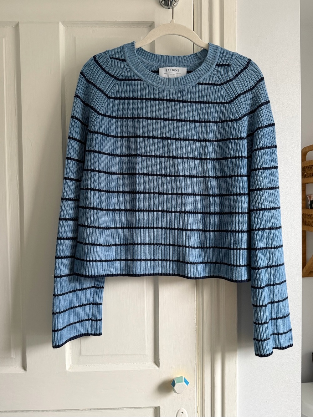 La Ligne Blue and Black Striped Crewneck Sweater